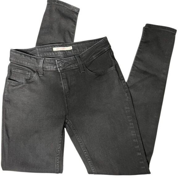 LEVI'S 535 SUPER SKINNY JEANS Black Size W28 L30 - Picture 10 of 16